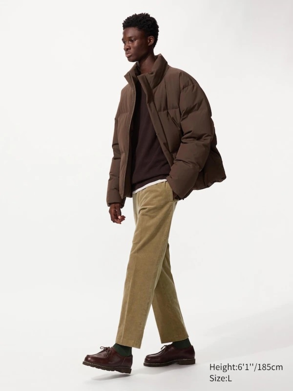 Uniqlo Men's Stretch Waist Band Corduroy Pants in Warm Brown - Picture 10 of 10